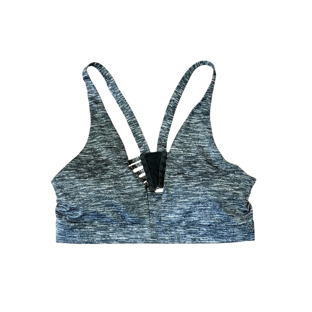 Victorias Secret VSX Sport Grey Space Dye Strappy Cage Back Sports Bra Large